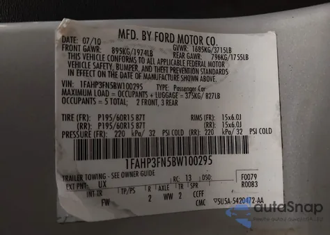 2011 Ford Focus Se from USA, damaged, VIN 1FAHP3FN5BW100295